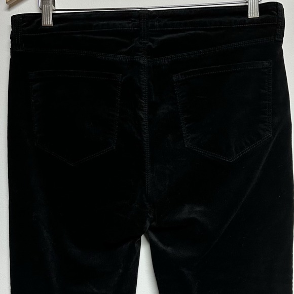 L'AGENCE Marguerite Velvet High Rise 32 Jean Stretch Skinny Noir Black US - Picture 5 of 6